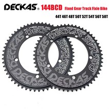 자전거크랭크 deckas 144bcd fixed gear fixie round chain ring track bike 44t-58t tooth 144 bcd speed 사이클링, 144bcd 50t, 144bcd 54t