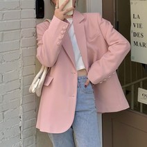 투버튼 베이직 하프 자켓 여성 정장 데일리 아우터