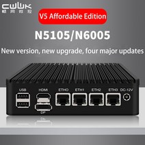 미니 PC 업그레이드 i226-V N5105/N6005 V5 소프트 호스트 PVE/ESXI 팬리스 에너지 절약 저렴한 에디션. 주식용 컴퓨터 호환, N6005-i226-V5, 8G RAM 256G SSD