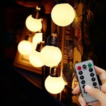 소림사 LED 큰 앵두전구 감성 캠핑조명 줄조명 건전지형 앵두전구 USB 알전구 80구 40구 20구리모컨[국내당일발송], 리모컨형(건전지), 10m 80구