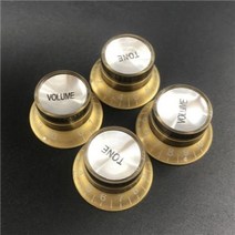 실버 리플렉터 볼륨 톤 스피드 컨트롤 노브 2pcs4pcs LP SG 스타일 일렉트릭 기타 용 손잡이, Gold 4pcs
