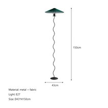 장스탠드 모던한 북유럽 스타일 미니멀리스트 수직 플로어 램프 침실 플리츠 테이블 조명 주름 장식 집 거실 침대 머리맡, [03] Green A