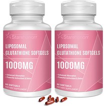 리포솜 글루타티온 소프트젤 1500MG 비타민 C 함유 감소된 보충제 더 나은 흡수 건강한 노화를 위한 비 GMO 강력한 항산화제 해독 뇌 면역 건강 120, [01] 60개(1팩)