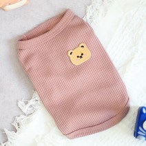 강아지 쿨 티 곰돌이 순면100% 민소매 반려견 여름옷 천연섬유 통기성 순면 티S-2XL, 퍼플