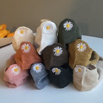 10개 1SET 워더미 데이지 플라워 자수 뒤꿈치 발목 양말 세트 W400