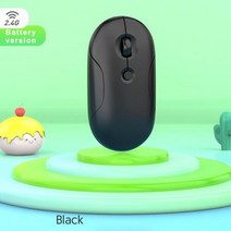 레이저 무선 마우스 노트북 컴퓨터 pc 태블릿 미니 초박형 이중 모드 배터리 게임용 용 ryra bluetoth 음소거, 검은색 배터리