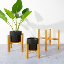 야외 부식 방지 단단한 나무 꽃 스탠드 탄화 사각고무화분 걸이용 화분 방부목 플랜트박스세트 식물 스탠드 디스플레이 랙 식물 스탠드 나무 화분 홀더 패드가있는 네 다리 나무 화분, 14.3x11x11cm
