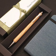 나모 올리브 샤프 펜슬 0.5mm 이니셜 각인 무료 파스텔 톤 부드러운 나무, 각인 안 함