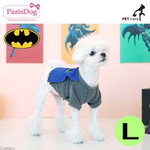 패리스독 배트맨 왐 케이프 티셔츠 (블루) (망토) (L), L