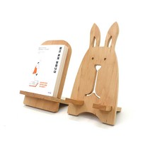 CNC 프리미엄 원목 책진열용 도서거치대 두가지 타입, 토끼 거치대