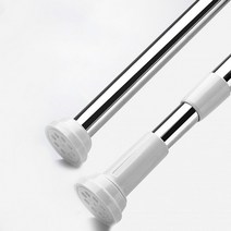 브라켓 설치 길이조절 BB1808 미니 압축봉 화이트 못없이커튼봉 강력 걸이 커텐봉, 50-80cm