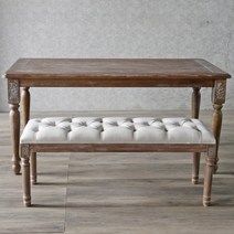 원목벤치 린넨 엔틱 빈티지 베드벤치 쉐비 유럽식 메이크업스툴 피아노의자, 40*40*48 베이지린넨