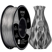 ERYONE 스파클리 글리터 샤이닝 PLA 필라멘트 3D 프린터용 1.75mm 공차: ±0.03mm 1kg(2.25파운드)/스풀 블랙, C-silver