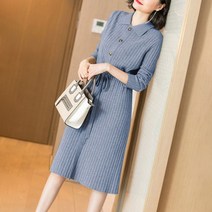 아이엠몽 카라 니트 긴팔 원피스 BB232SA