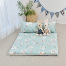 찬미디자인 특가형 1인 2인 롱쿠션+대방석세트 (평일12시까지당일발송), 애니멀 블루