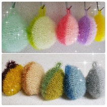 국내산 핸드메이드 라이트 호빵 수세미 국내산 100%폴리 수세미세트(1세트-5개), 5개, 1세트