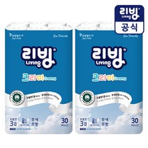 삼정펄프 [삼정펄프] 리빙크리미 화장지 3겹 30롤x2개/무포름, 크리미 25M 30롤x2, 상세설명 참조