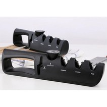 각도설정 칼 종류 맞춤 핸들 3단 칼갈이 주방용 식당, 블랙