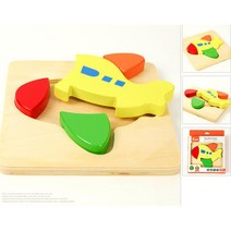 비행기 우드퍼즐 4조각맞추기 조카선물 상상력 toy 나무 토이, 1개