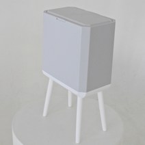 워버플 인테리어 휴지통 실내 쓰레기통 17L, 그레이 본체 + 화이트 다리, 1개