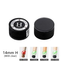 일본어 원본 가져 오기 캄이 큐 팁 당구 풀 14mm SS/S/M/H 스누커 브라운 11mm M/MH 액세서리, H-14mm-Clear 2