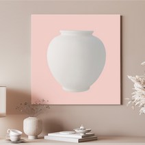 복들어오는 달항아리 그림 10종 힐링 풍수 인테리어 현관 거실 액자 집들이 가게오픈 선물, 08.[I] 핑크 달항아리, 캔버스