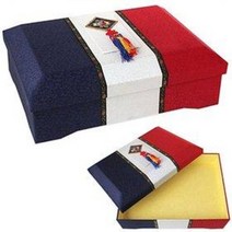 청백홍 실크꽃석 (한지상자 한과박스 명절선물 이바지, 소