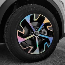 [차랑] 스포티지 NQ5 하이브리드 18인치 홀로그램 휠스티커, 헤어라인블랙