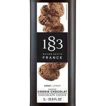 미국직구 1883 초콜릿 쿠키 시럽 - 뜨겁고 차가운 음료를 향미 시럽 - 글루텐 프리 비건 비GMO 코셔 방부제 프리 프랑스산 유리병 1리터 (33.8 Fl Oz), 수량, 상세참조