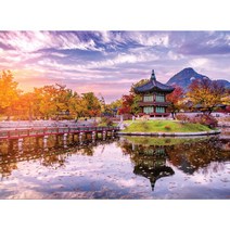 1000피스퍼즐 단풍이 아름다운 향원정의 석양향원정 궁 호수 유적지 명소 풍경 1000조각 1000피스, 본상품