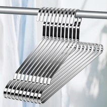 [10P 구성] 고급 논슬립 7mm 두꺼운 스테인레스 옷걸이, 실버 x 10개