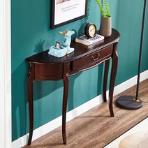 유럽풍 원목 엔틱 복도 현관 거실 화장대 테이블 콘솔, 호두색