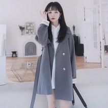 ANYOU 트렌치코트 하프코트 춘추 여성코트