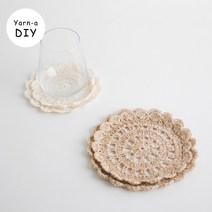 야나 [DIY패키지] 삼베 꽃잎 수세미&티코스터 + 인쇄도안 / 수세미패키지 수세미실 뜨개실, 2. 코팅브라운(70g)+인쇄도안