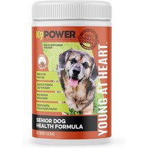 강아지영양제 K9 Power Next Generation Young at Heart - 노령견 종합 비타민 건강한 노화를 위한 노령 반려동물 뇌 심장 시력 및 관절 건강 이동성을, [03] 1파운드(농축 스쿱 45개)
