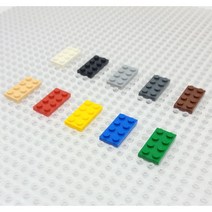요고요 레고 호환 부품 커스텀 벌크 브릭 블럭 타일 플레이트 100G 소포장 패키지, [플레이트 2 x 4] 갈색 100G
