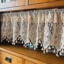 감성 레이스 커튼 자수 미니 커튼 짧은 뜨개 크로쉐 책장 빈티지 커튼 작은 인테리어 커텐