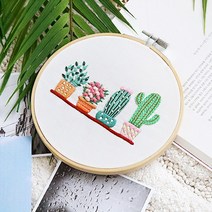 101도 프랑스자수 DIY세트 선반위 화분, 본품