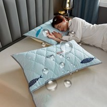 북유럽 더블 데크 베개 케이스 방수 진드기 방지 항균 퀼트 코튼 침실 홈 데코, 2, 470X740MM 1pcs