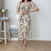 [리엘라]디레브 플라워 랩 원피스