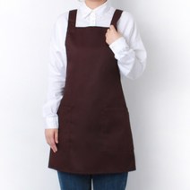 라미아스텔라 생활 방수 H형 카페 바리스타 앞치마 L, 브라운