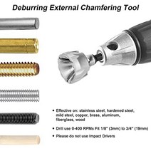 2PCS Deburring External Chamfer Tool Remove Burr Quickly Repairs Fits For 1/8-3/4 Inch, 한개옵션0