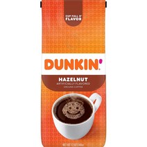 던킨 헤이즐넛 그라운드 커피 12oz Dunkin Hazelnut Flavored Ground Coffee, 1팩, 1팩
