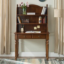 엔틱책상 엔틱데스크 책장 포함 미국식 원목 책상, 1미터 책상+책장(이층)