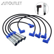 autooutlet 점화 플러그 점화 리드 케이블 세트 car auto 점화 모듈 032905483g 059998031 803998031 for seat vw 호환, 푸른