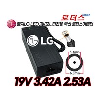LG모니터 34UC79G 34UC79G-B 43MN59HM 32MN58HM 32MN58HM-P 32MN58HMW 24CK550W전용 19V 3.42A 2.7A 65W 국산어댑터, 1개, 어댑터+3구 원파워코드1.5M