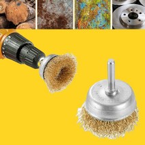 50MM 페인트 녹제거 원형 철브러쉬 황동 와이어 임팩 샹크 스텐 산업용