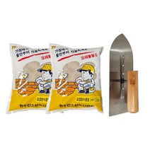 베이루 급결 방수 시멘트 3kg 2개+흙손 세트구성 메지 시멘트 시공 담벼락 미장, 급결방수시멘트 3kg 2개+흙손