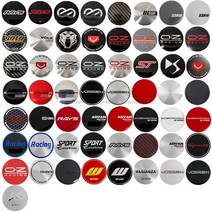 자동차휠캡 4 개몫 56mm oz 레이싱 volk rays enkei st ds ssr 타이거 헤드 섬유 탄소 집행자 자동차 휠 센터 허브 캡 스티커, 모델 37