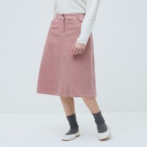 헤지스 라이트 핑크 면 코듀로이 스커트 HSSK2D909P1